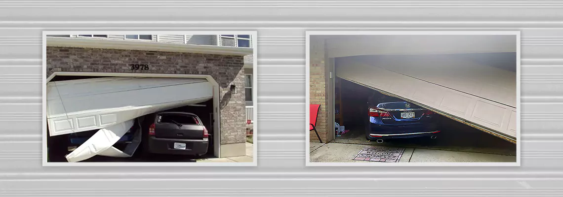 Repair Commercial Garage Door Got Hit By A Car in Coquitlam, British Columbia